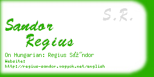 sandor regius business card